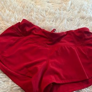 Red speed up shorts